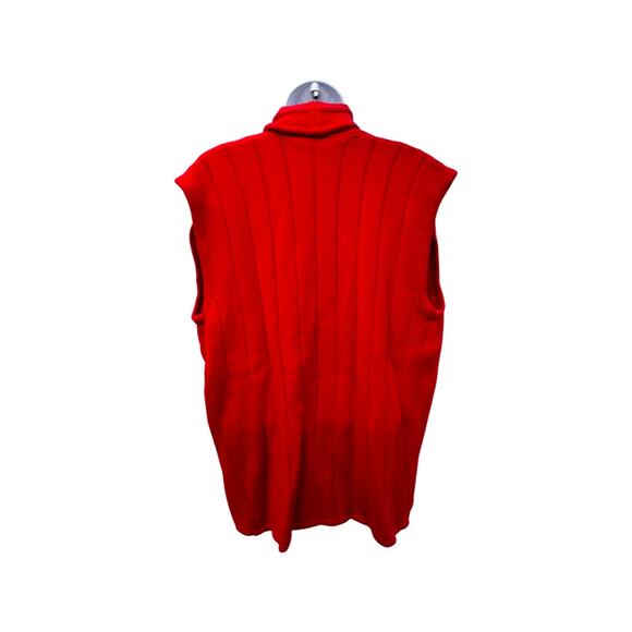 80s Liz Claiborne Over Sized Red Sweater Vest Medium - Picture 6 of 7